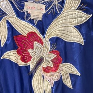 Blue Embroidered Floral Women’s Dress